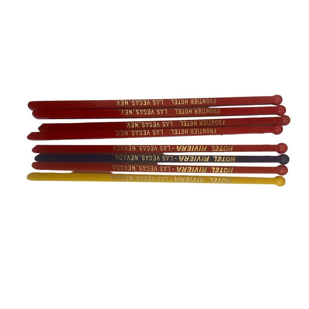 Frontier Hotel And Hotel Riviera In Las Vegas‎ Lot Of 8 Vintage Swizzle Sticks